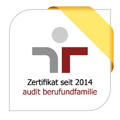 Berufundfamilie-Logo mit goldener Schleife